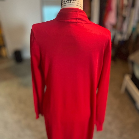 🔥🔥NEW- Long Sleeve Cardigan, Duster in Red - with long length and pockets - Picture 7 of 13